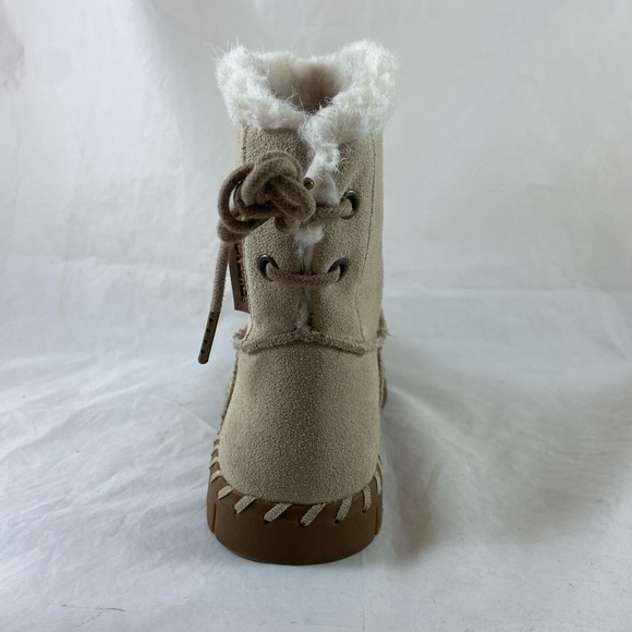 New Womens MUK LUKS Flexi Hoboken Tan Suede Memory Foam Ankle Boots Sz 7 WPL6134 - Picture 4 of 10